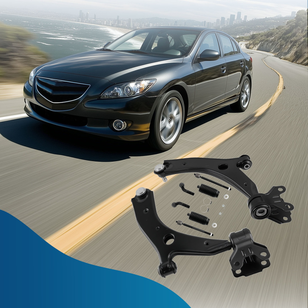 8pcs Front Lower Control Arm Kit OuterInner Tie Rods for 2010-2013 compatible for Mazda 3