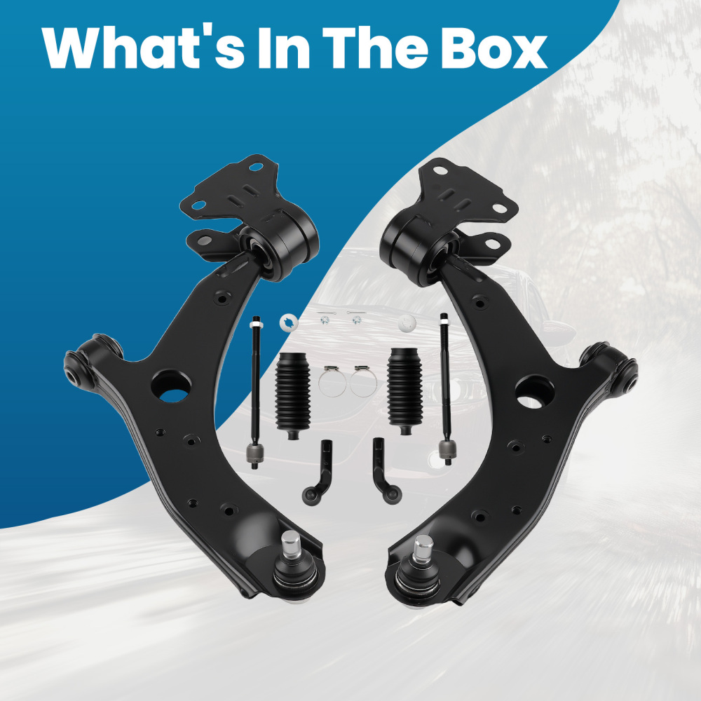 8pcs Front Lower Control Arm Kit OuterInner Tie Rods for 2010-2013 compatible for Mazda 3