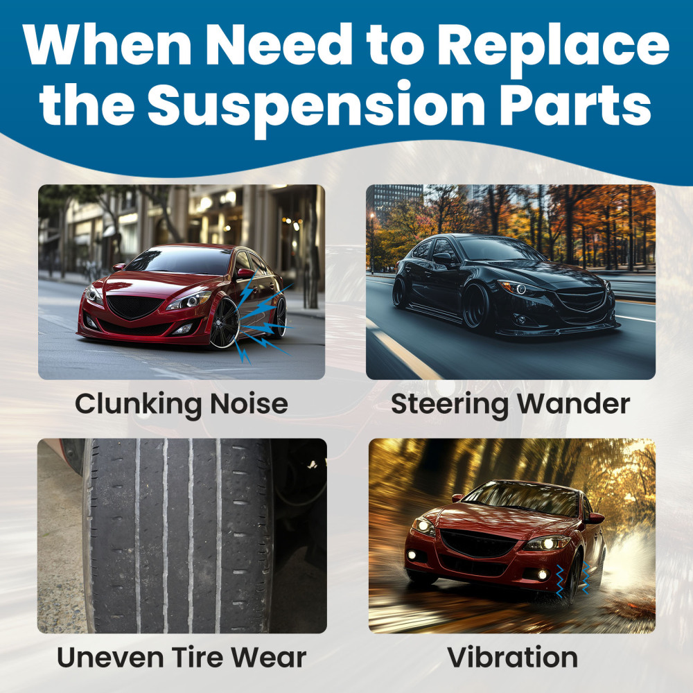 8pcs Front Lower Control Arm Kit OuterInner Tie Rods for 2010-2013 compatible for Mazda 3