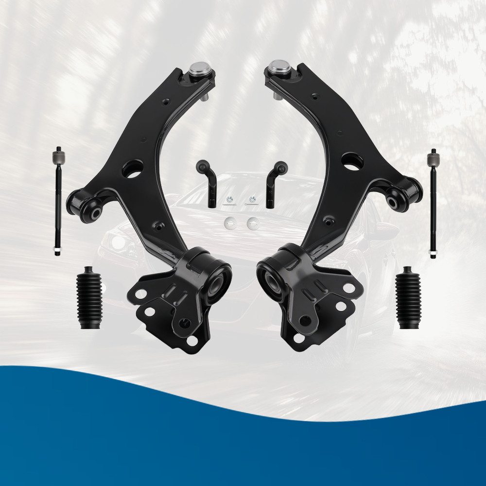 8pcs Front Lower Control Arm Kit OuterInner Tie Rods for 2010-2013 compatible for Mazda 3