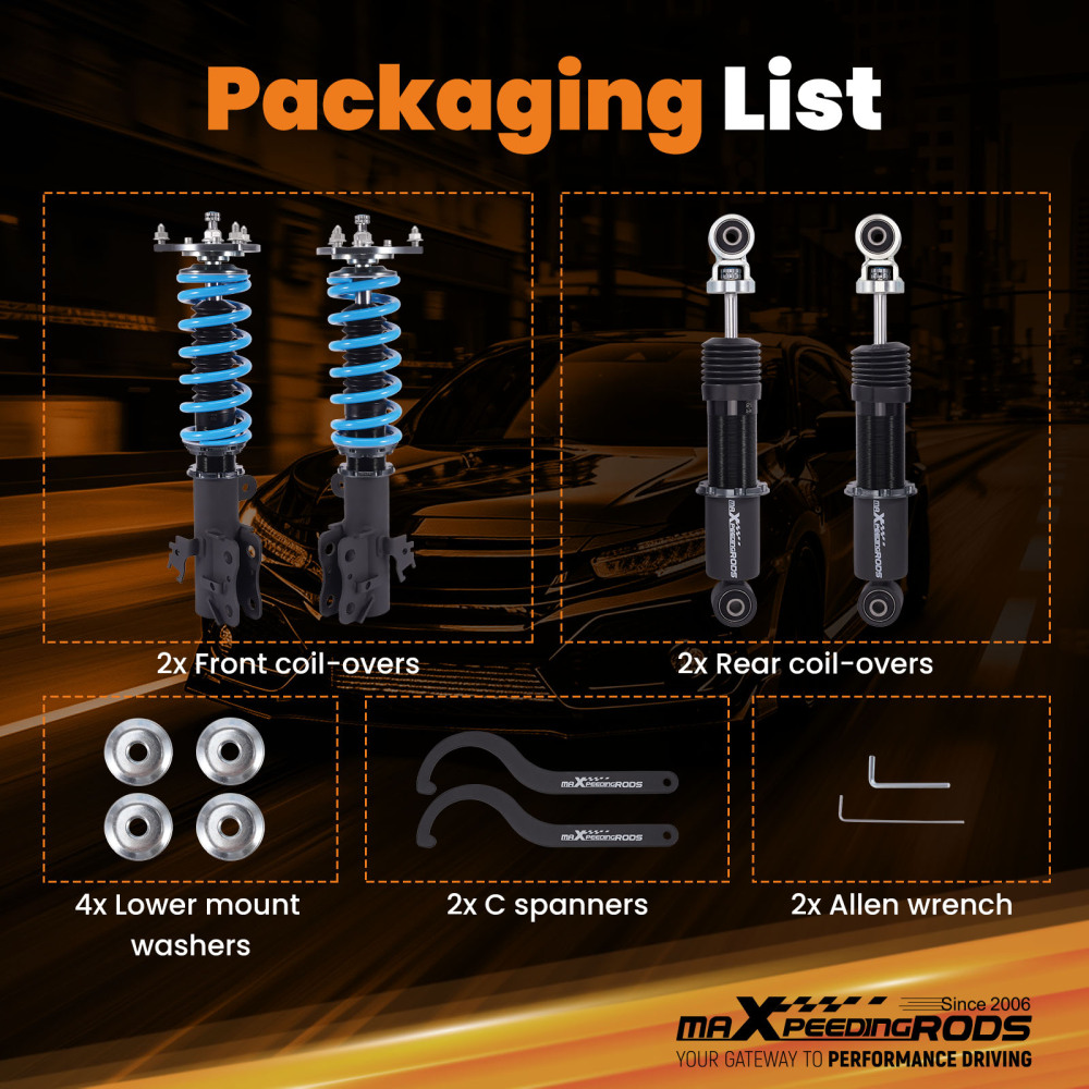 Maxpeedingrods 24 Click Coilover Shock+Spring for Toyota RAV4 2006-2012