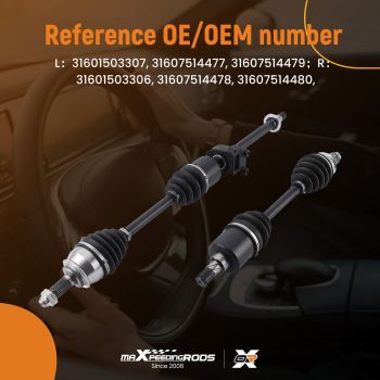 DRIVESHAFTS NEAR/SIDE AND OFF/SIDE compatible for MINI COOPER S 1.6 (R50,R52,R53) 2002gt;2008