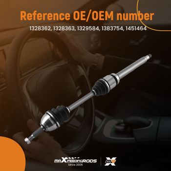 DRIVE SHAFT FRONT RIGHT OFF/SIDE compatible for FORD TRANSIT CONNECT 02-13 MANUAL 1328362