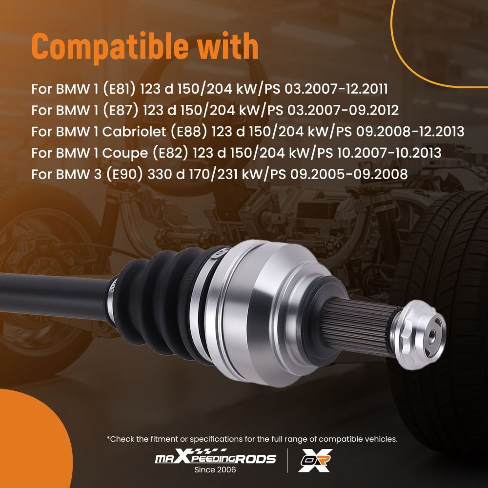 Albero di Trasmissione compatibile per BMW 1 123d 204CV 2007-2011 33207604602