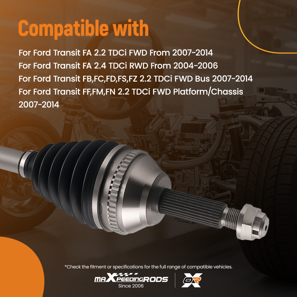 Drive Shaft Front LH compatible for Ford Transit TDCi 2.2 2.4 3.2 MK7 07 on 6 speed
