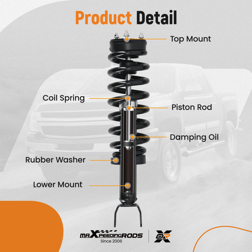 Front Shock Absorbers for 2006-2008 compatible for Dodge Ram 1500 4WD 3.7L 4.7L 5.7L 8.3L