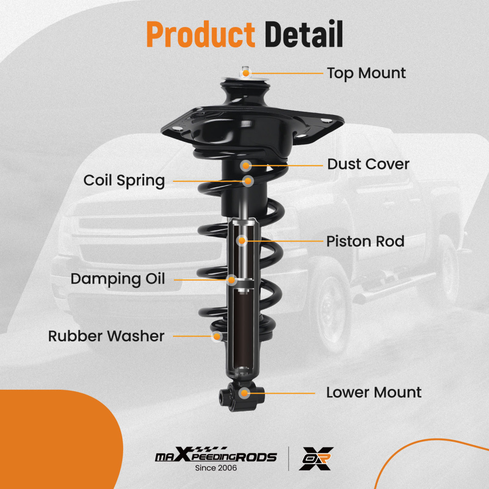 Rear Shock Absorbers Assembly compatible for Chevrolet Camaro 3.6L V6 2010-2015 273029L