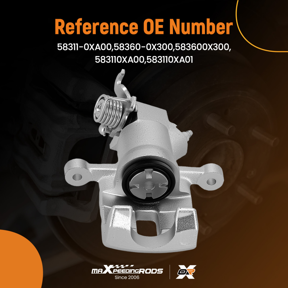 Rear Right Brake Caliper compatible for Hyundai i10 07-13 58311-0XA00 58360-0X300 583110XA0