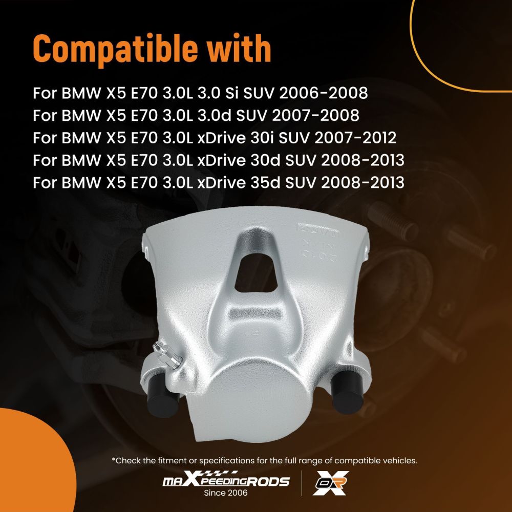 Front Right Floating Caliper compatible for BMW X6 E71 F16 X5 E70 F15 3.0L xDrive 2007-2019