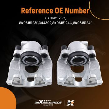 2x Front Left Right Brake Calipers compatible for Audi A4 Allroad B8 A5 8F7 8T3 8TA 314mm