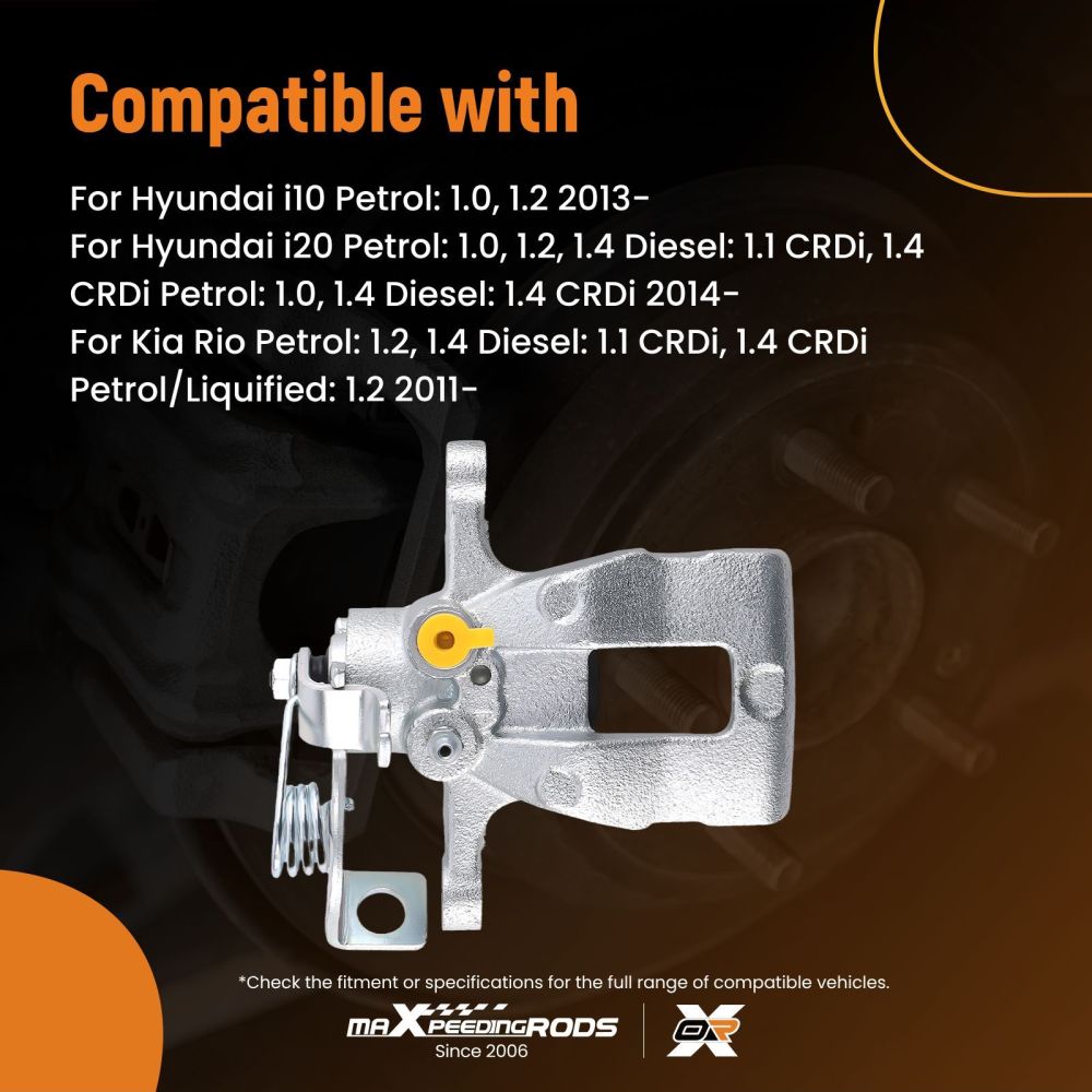 Rear Left Right Brake Calipers compatible for Hyundai i10 i20 Rio 1.0 1.4 2011- 583001W350