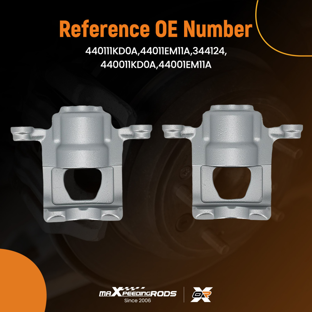 Pair Floating Brake Caliper Rear compatible for Nissan Qashqai 2007-2013 Tiida 2007-2012