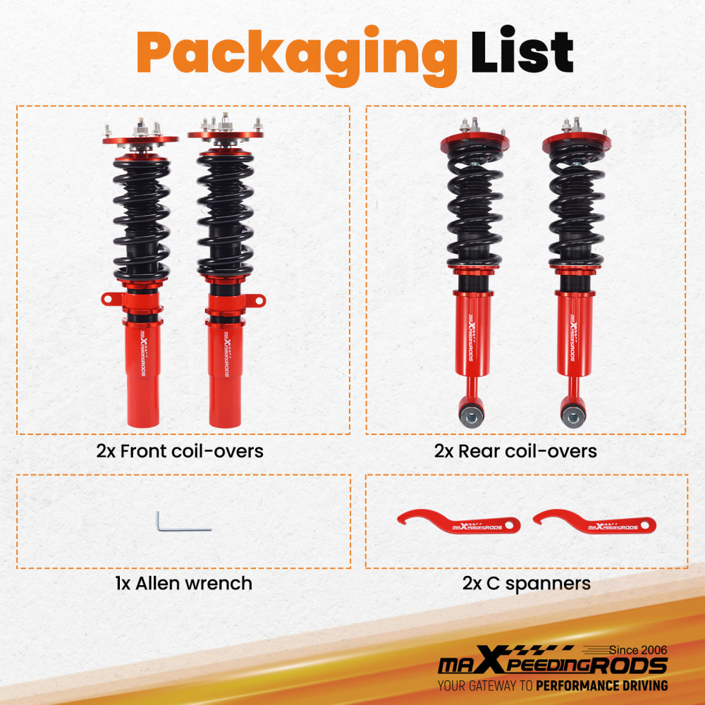 24 Way Adjustable Coilovers Suspension compatible for BMW 5-Series SEDAN AWD E60 2004-2010