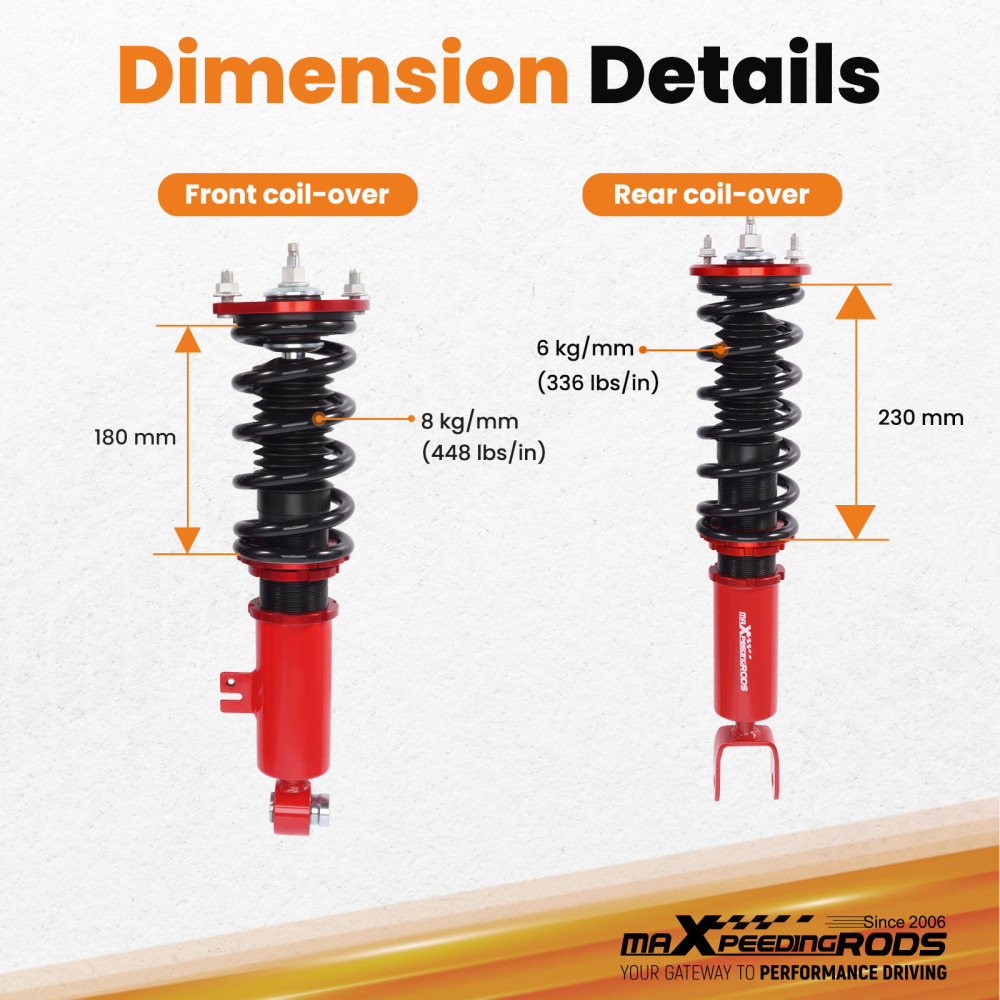 24-Way Adj. Damper Coilover compatible for Nissan 300ZX 90-96 Coil Spring Struts z32 coilovers Lowering Kit