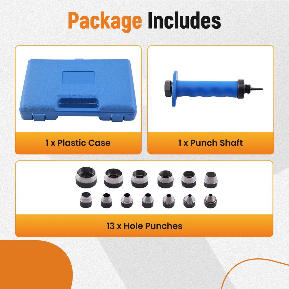 Hollow Punch Set Leather DIY Hole Punch Set Steel Craft Tool with compatible for Case 5-35mm