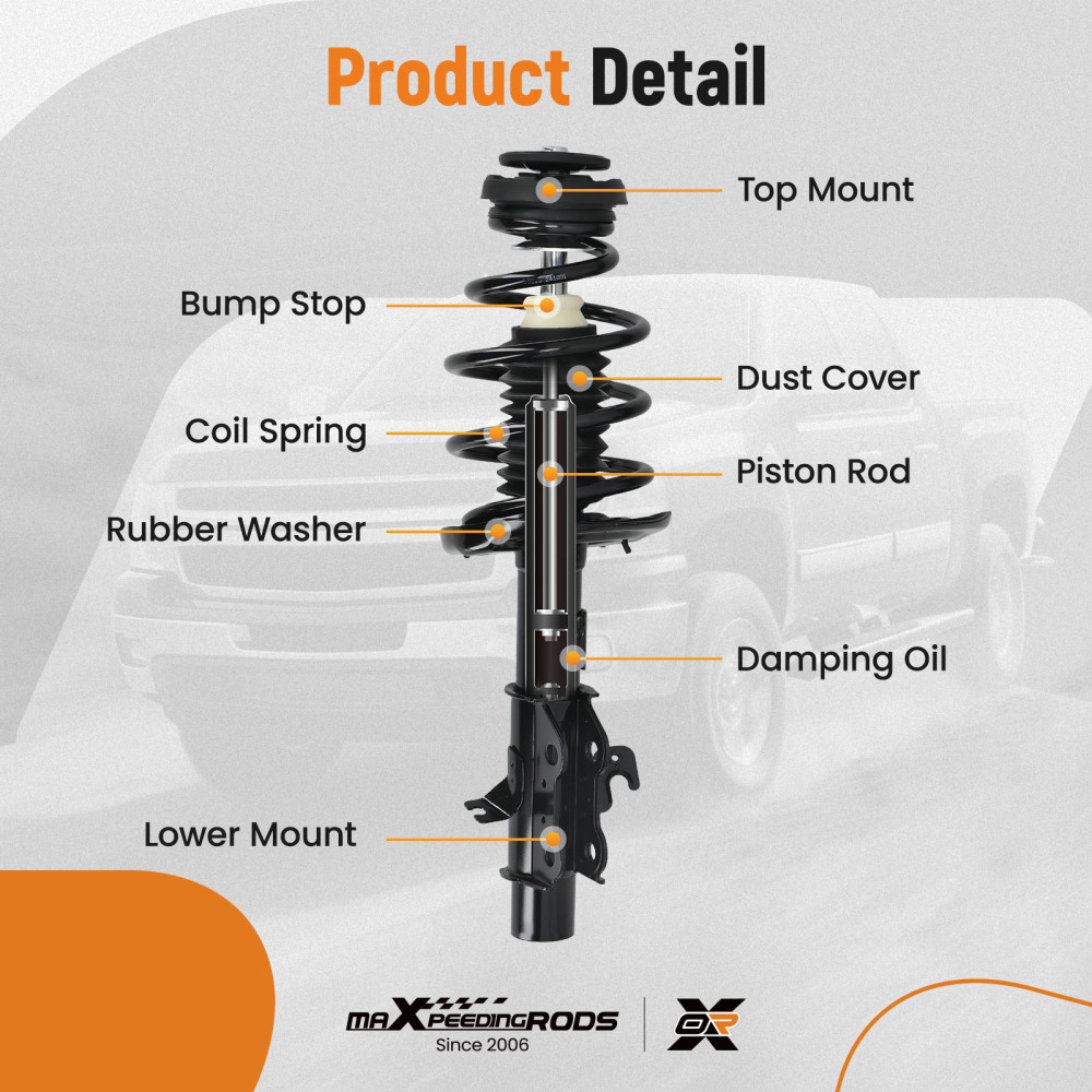 Pair Front Strut Springs compatible for Chevrolet Camaro 3.6L 2010-2015 172337 172336