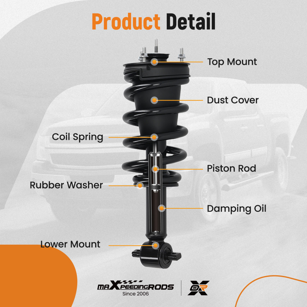 Front Shock Absorbers compatible for Chevy Silverado 1500 compatible for GMC Sierra 1500 RWD 2014-2018