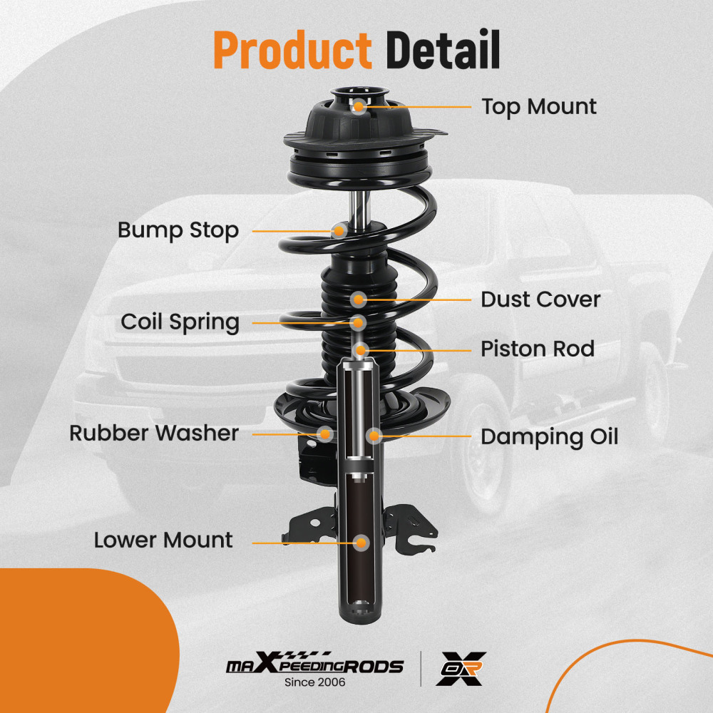 Front Rear Strut Assembly compatible for Dodge Dart Aero 2013-2016 SE SXT 272642 272641