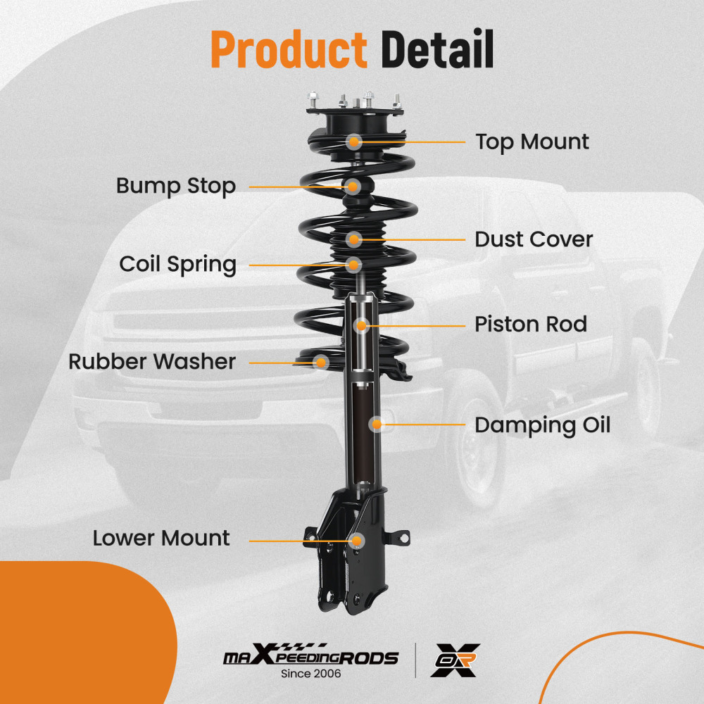 Front Suspension Strut w/ Coil Spring compatible for Ford Edge 3.5L,3.7L 2012-2014 372888