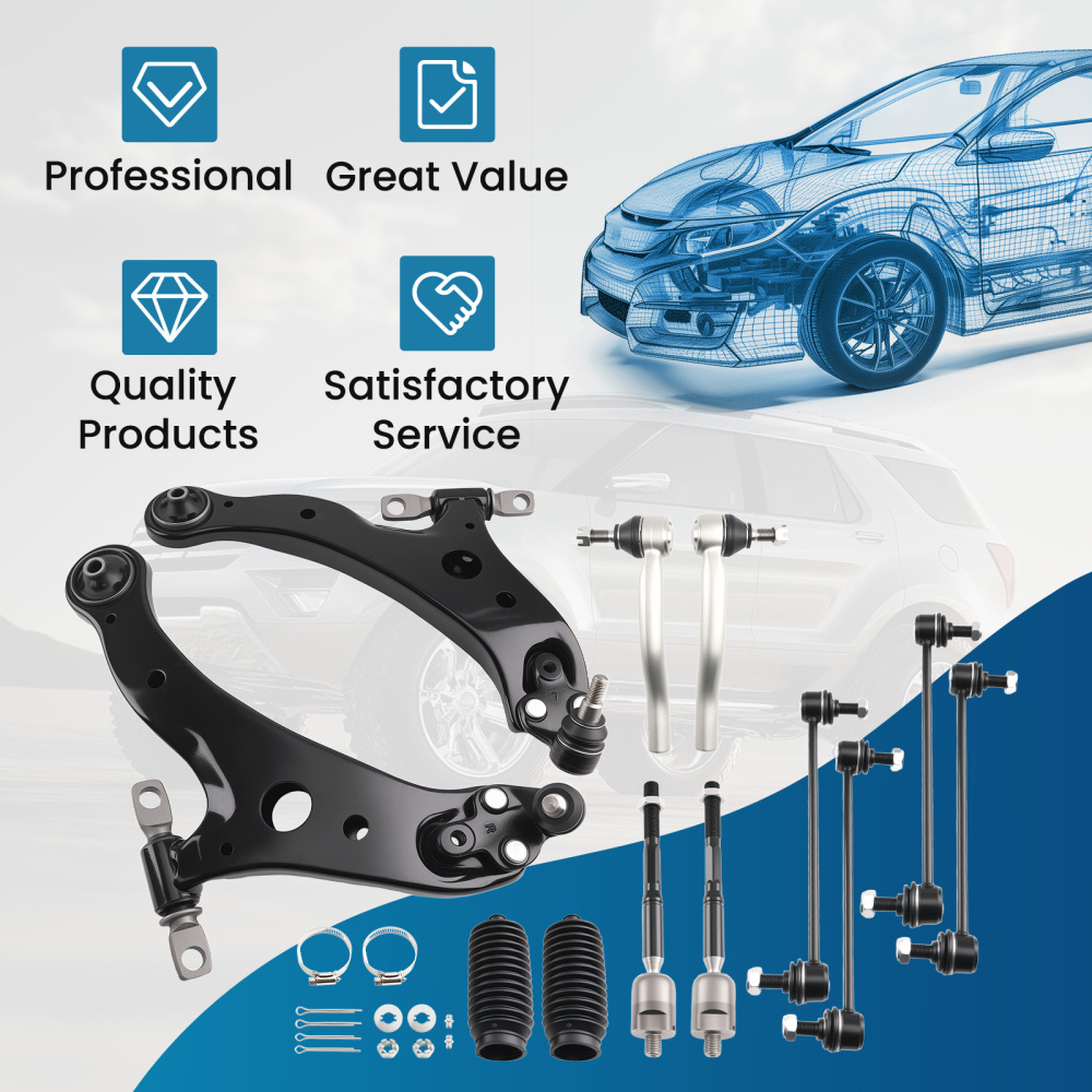 Complete Front Lower Control Arms Ball Joint Sway Bar Link compatible for Camry ES300 02-03