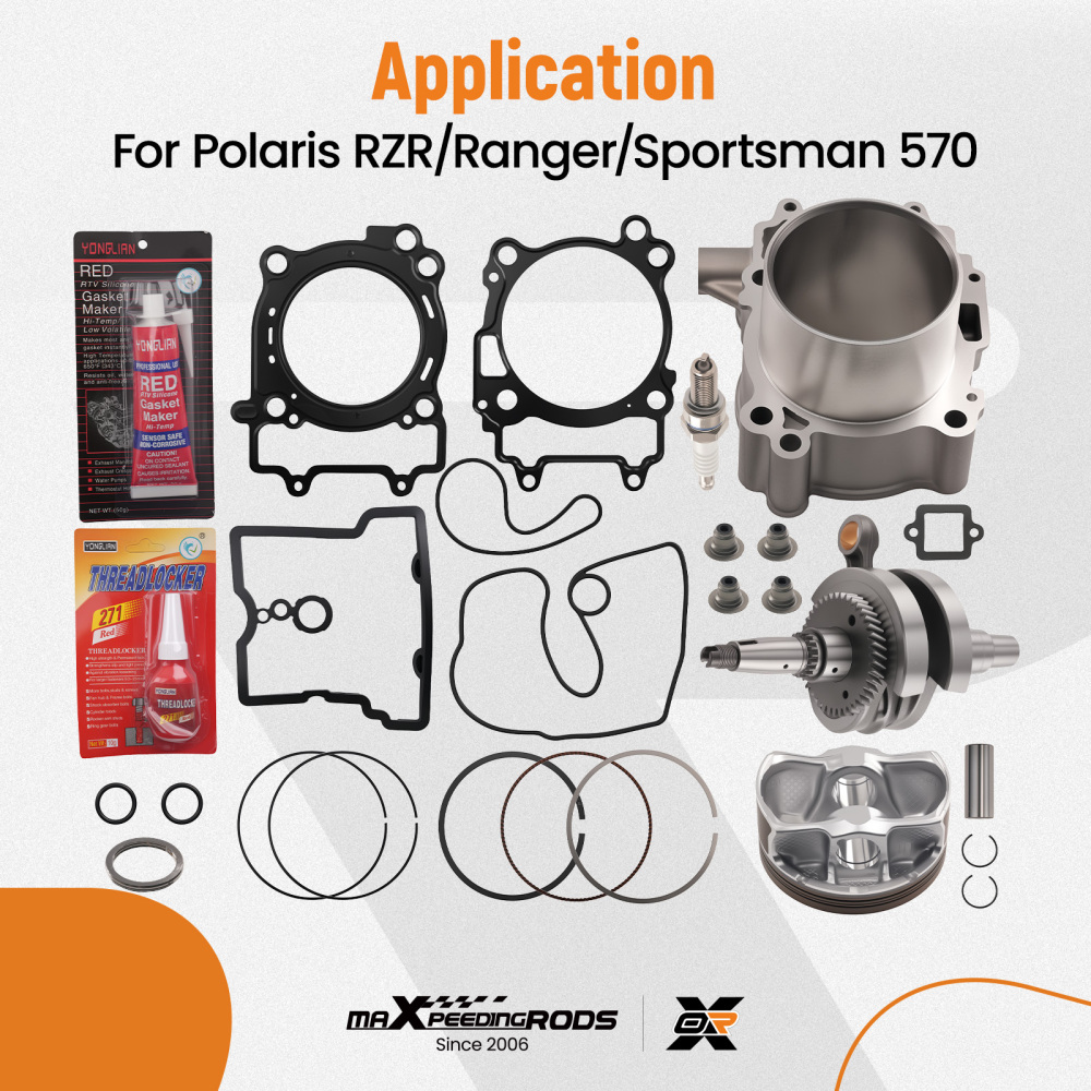 Engine Rebuild Kit Crankshaft Cylinder Piston compatible for Polaris Ranger 570 18-20