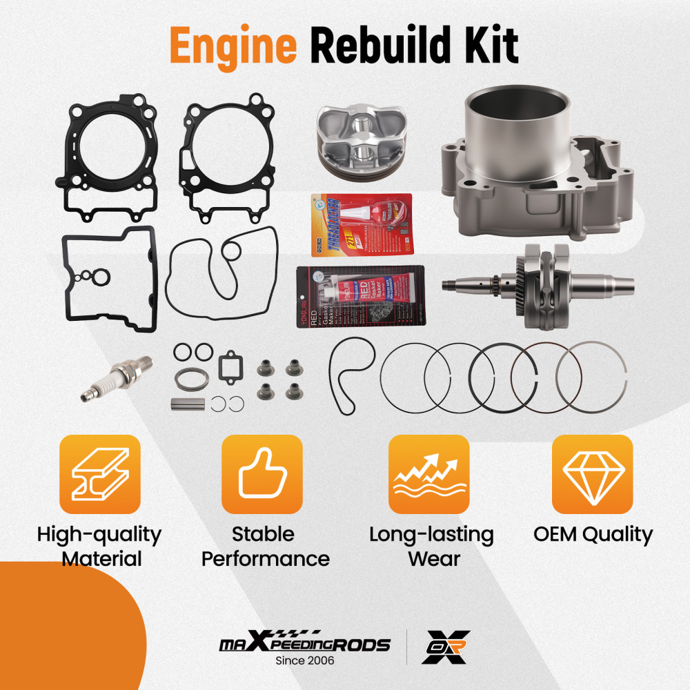 Engine Rebuild Kit Crankshaft Cylinder Piston compatible for Polaris Ranger 570 18-20