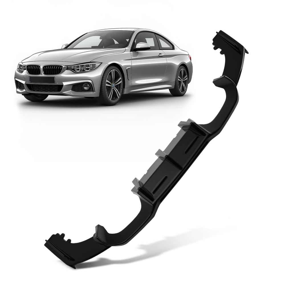 Rear Bumper Lip Diffuser GLOSS BLACK compatible for BMW F87 M2 M2C 2016-2020