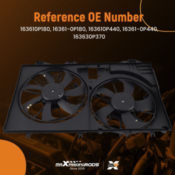 Radiator Cooling Fan compatible for Lexus RX350 compatible for Toyota Sienna 10-2016 163610P180 623940