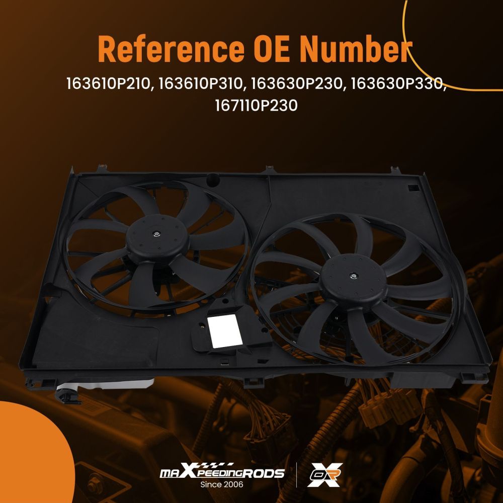 Engine Coolant Radiator Cooling Fan compatible for Toyota Highlander V6 3.5L/L4 2.7L 14-19