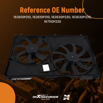 Engine Coolant Radiator Cooling Fan compatible for Toyota Highlander V6 3.5L/L4 2.7L 14-19