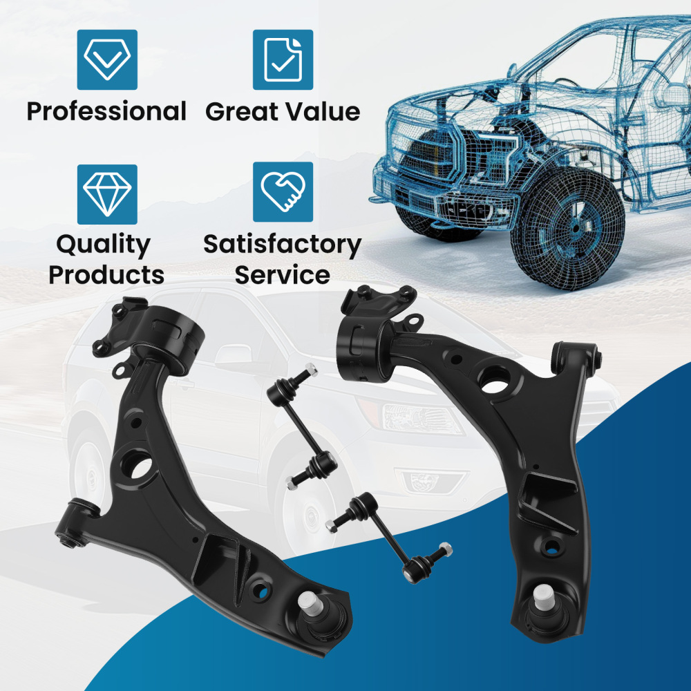 Front Lower Control Arms Sway Bar Links compatible for Ford Edge MKX 07-15 K620487 K620486