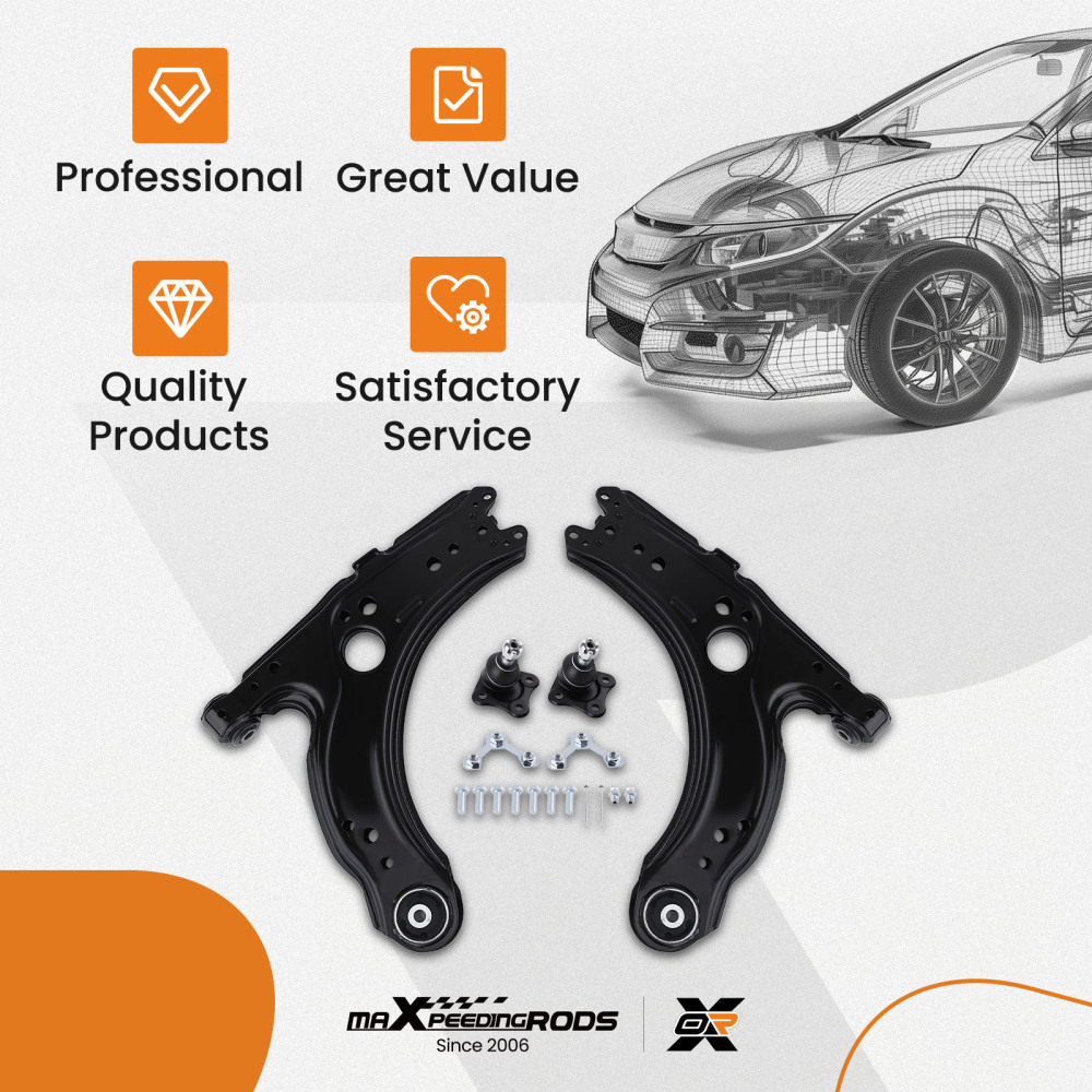 Front axle left and right Wishbone Control compatible for Seat Leon (1M1) / Toledo II (1M2) suspension arms
