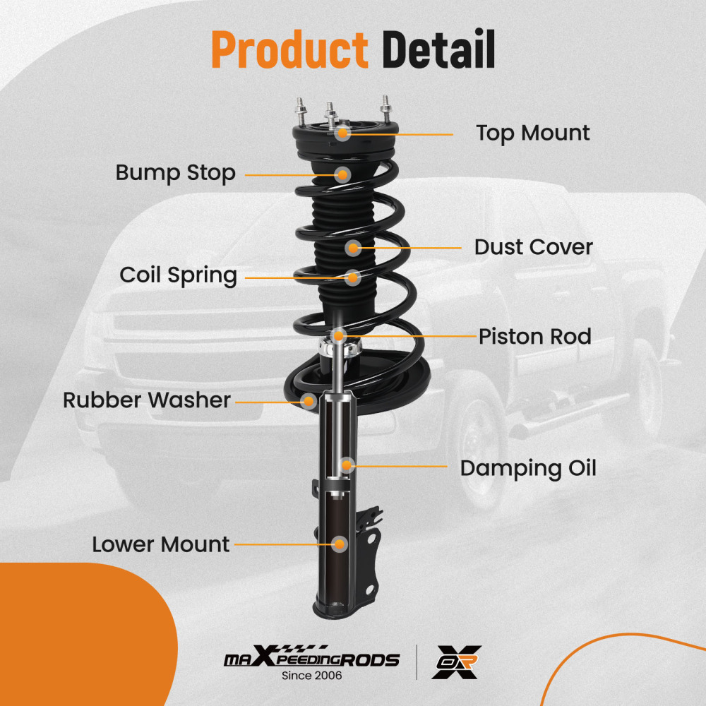 Pair Rear Shocks Struts w/Coil Spring For 2007-2011 compatible for Toyota Camry 2006-12 Avalon