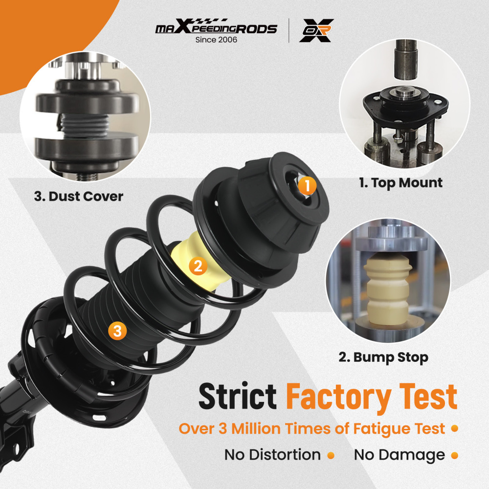 Pair Front Struts Shock w/ Coil Spring Assembly compatible for Toyota Yaris 2006-2011 2012