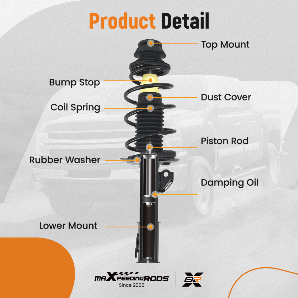 Pair Front Struts Shock w/ Coil Spring Assembly compatible for Toyota Yaris 2006-2011 2012