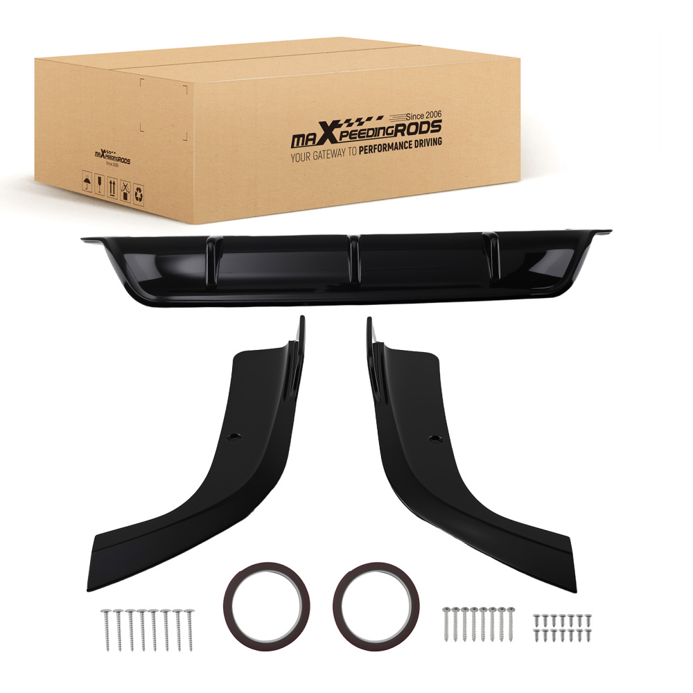 Gloss Black Rear Kit compatible for BMW F15 X5 M Sport 2015-2018 PP Lower Diffuser