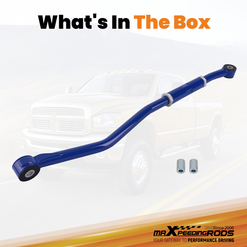 For 2003-2013 compatible for Dodge Ram 2500 3500 HD Adjustable Track Bar 0-3 Lift Blue AMI suspension arms
