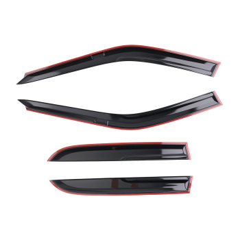 4pc Rain Guards Wind Deflectors compatible for Honda Accord 90-93 Outside Mount Black Set