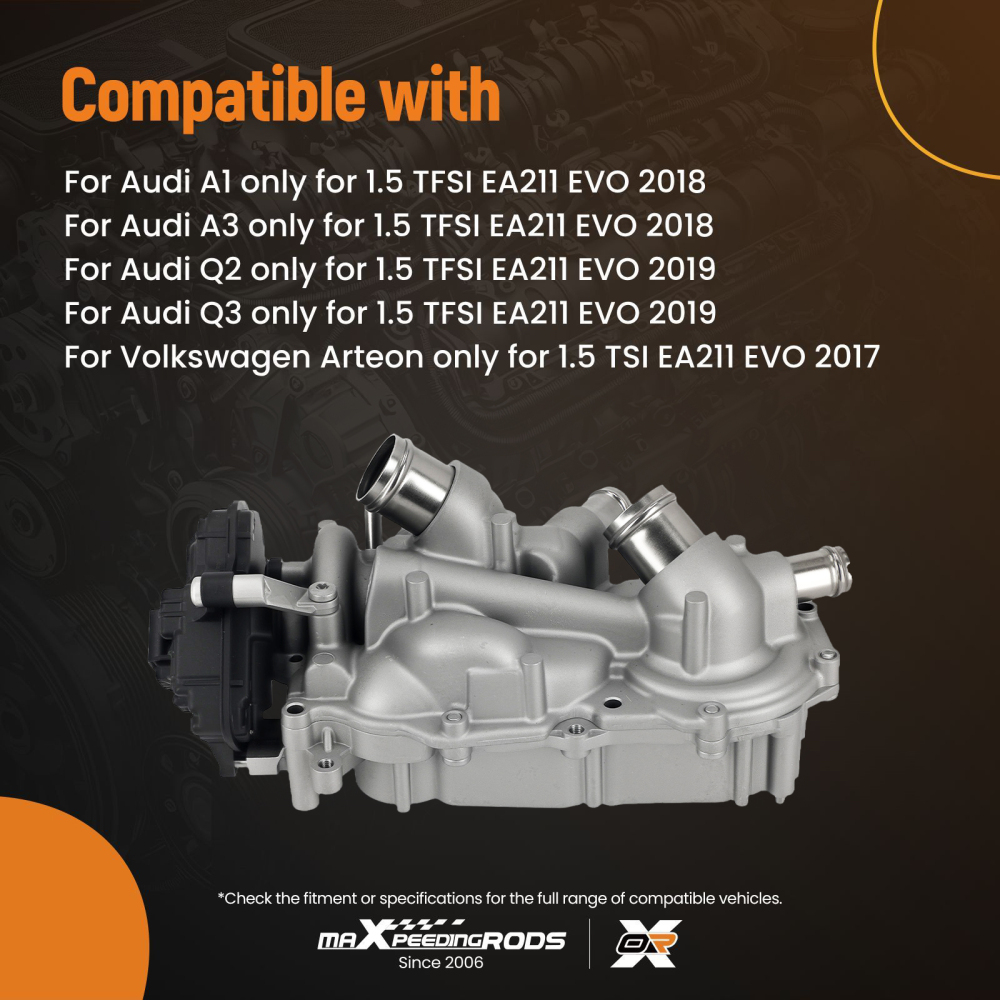 Engine Water Pump compatible for Audi A1/A3/Q2 1.5 TFSI EA211 EVO 2018- 05E121111AF
