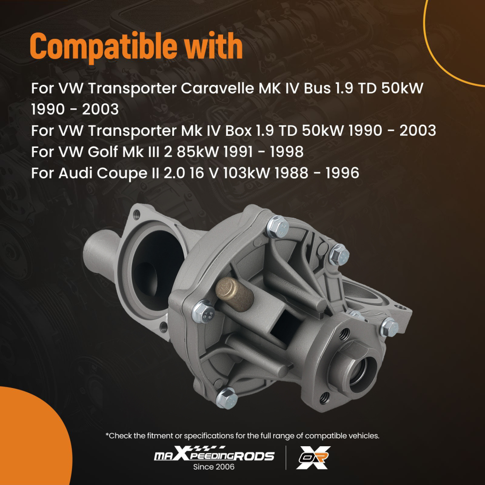 Coolant Pump Kit compatible for VW Golf/Sharan 2.0 1991-2010 037121010 Direct Replacement