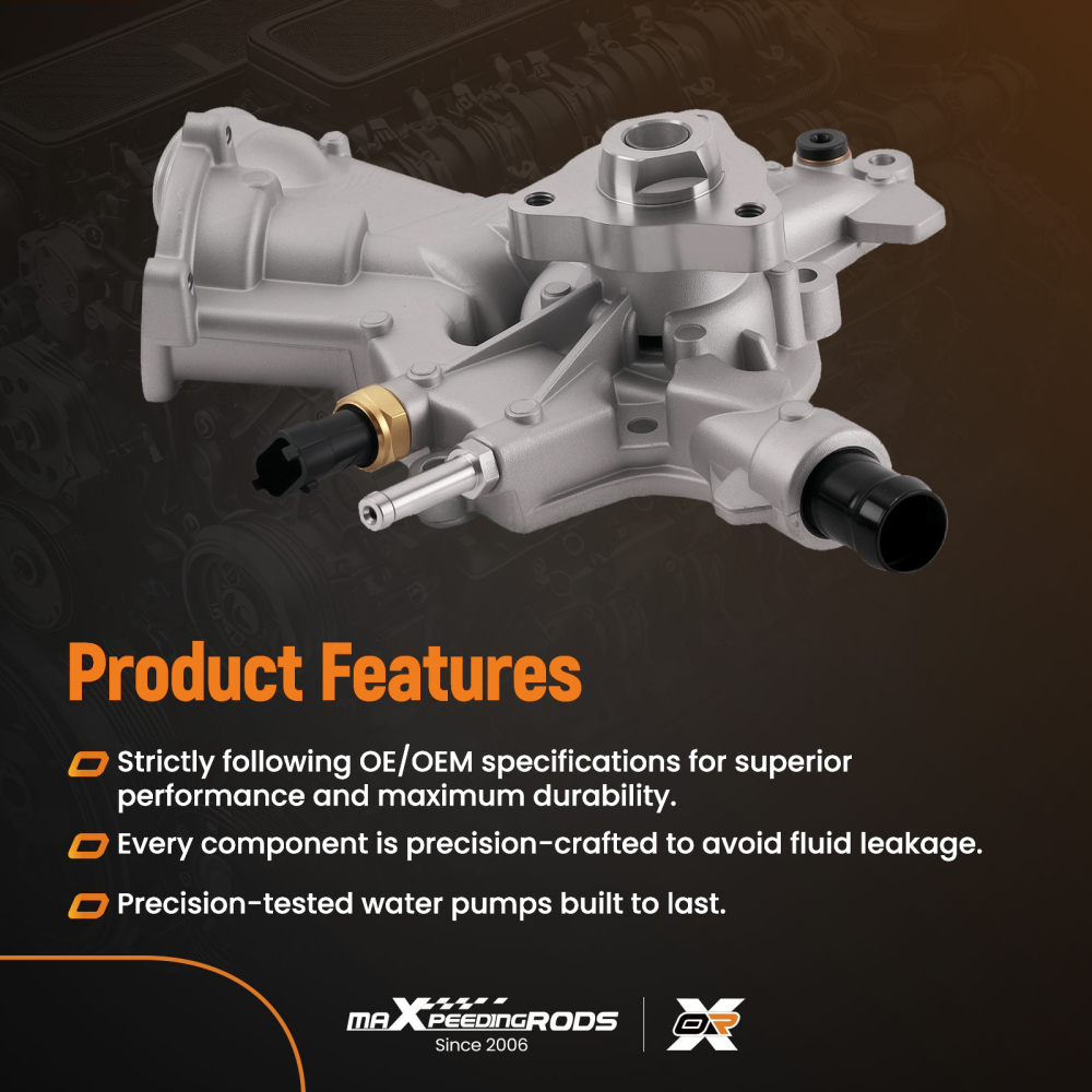 Cooling Water Pump compatible for Opel Corsa/Agila 1.0-1.4 2000-2012 95507589 Aluminium