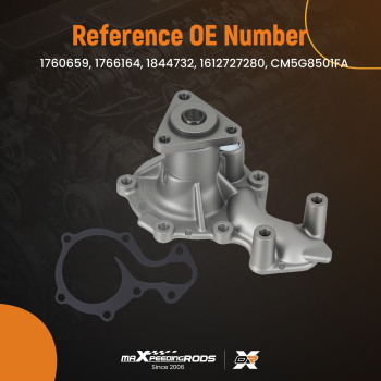Cooling System Pump compatible for Ford B-Max Fiesta 1.0L 2012-2022 1766164 6 Wings