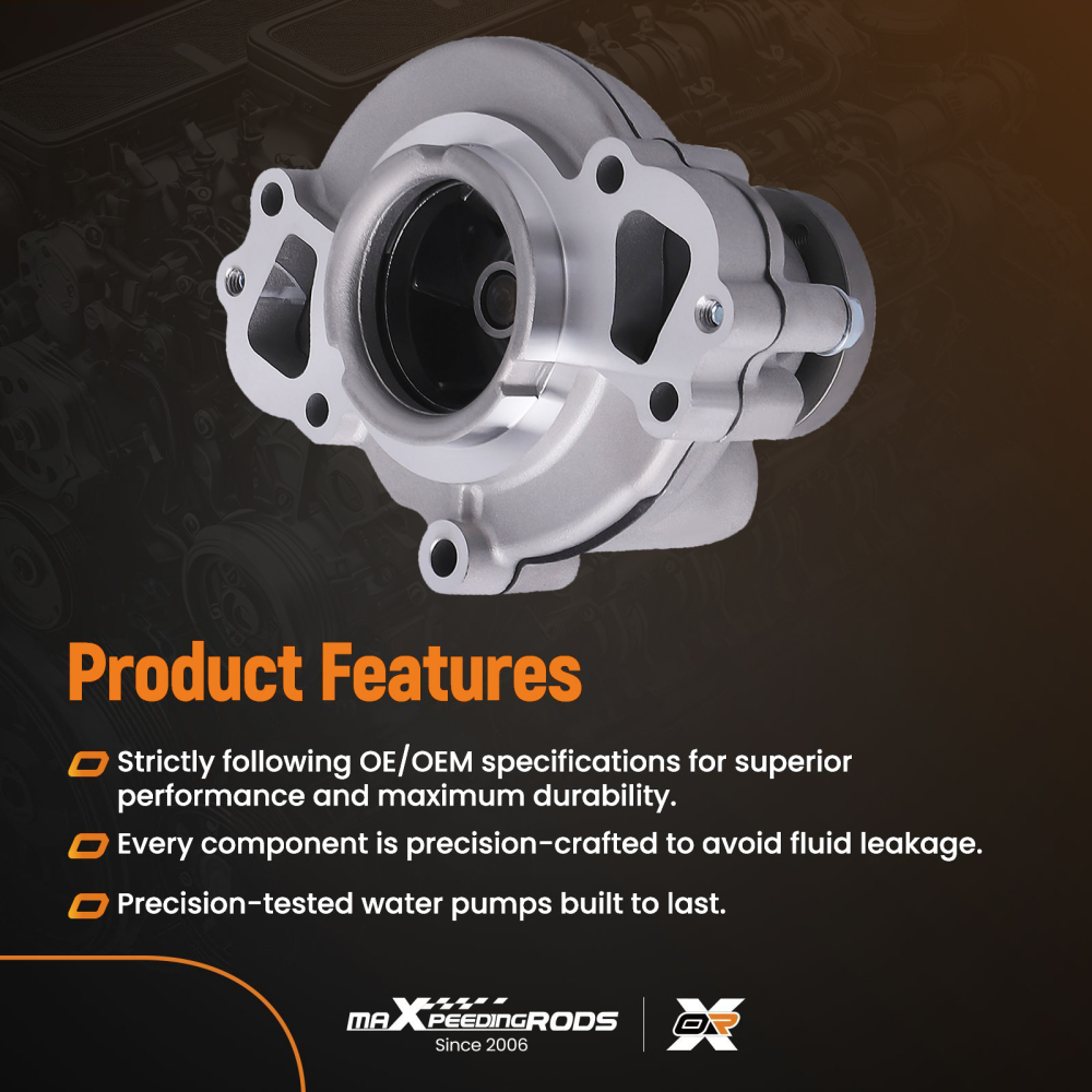 Coolant Pump Assembly compatible for Jaguar S-Type V8 4.0L 4.2L 2000-2008 JLM20143