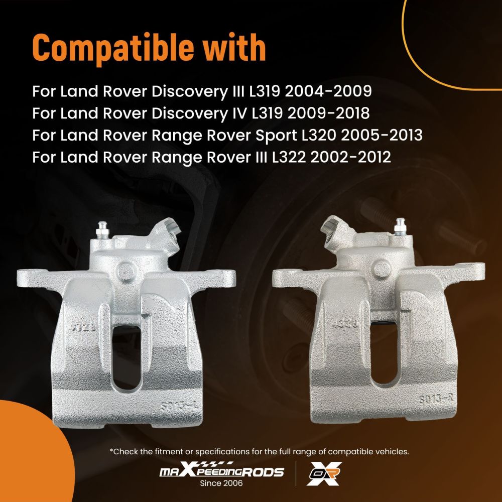 2x Rear LR Brake Calipers compatible for Land Rover Discovery 3 4 319 Range Sport I L320