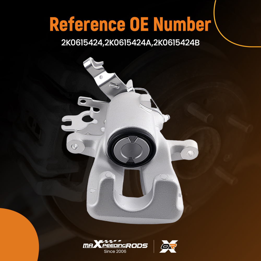 Brake Caliper Rear Right compatible for VW Caddy MK III 2004-2010 2K0615424 2K0615424B 41mm