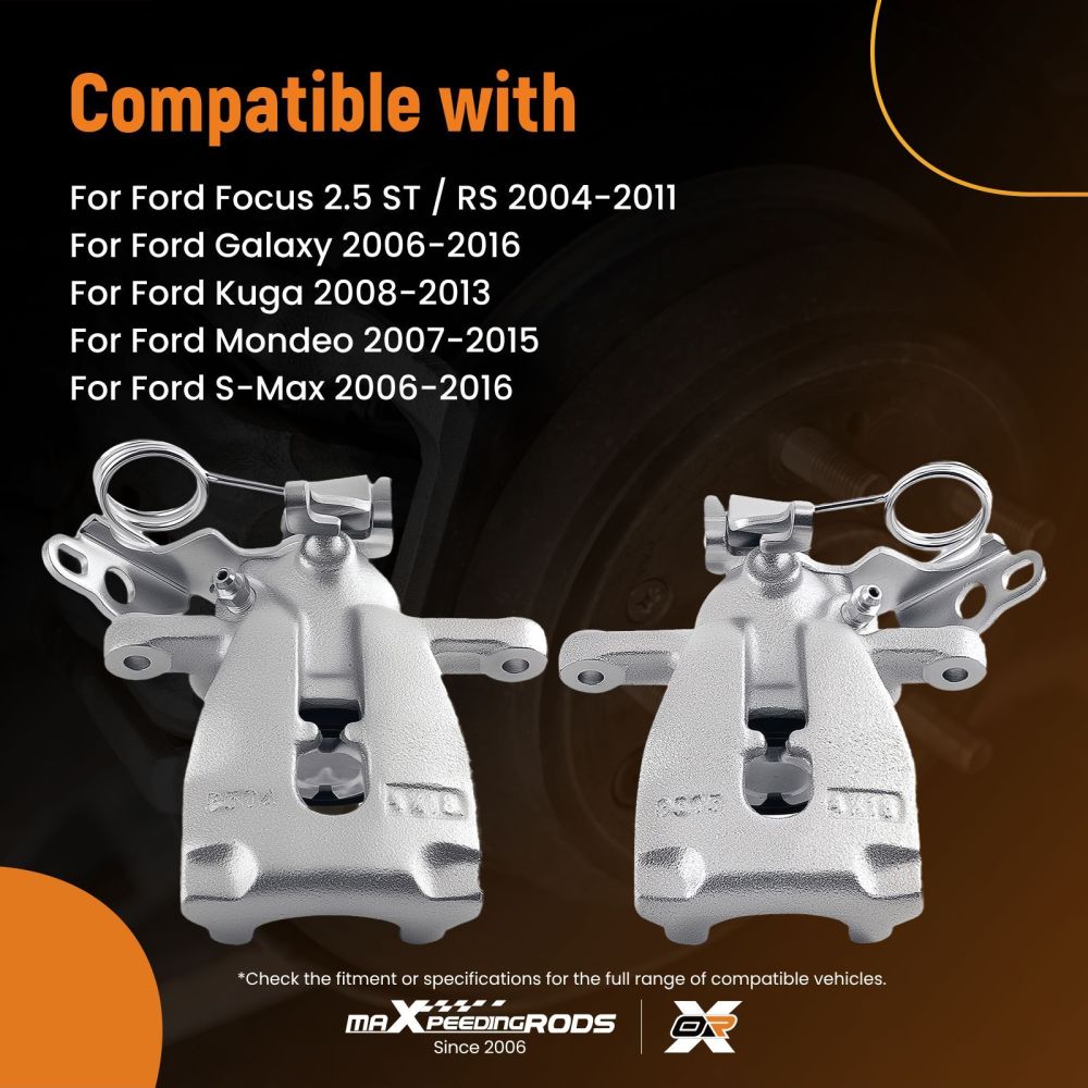 Pair Rear Brake Calipers compatible for Ford Focus 2004-2011 Galaxy 2006-2016 1439862 38mm