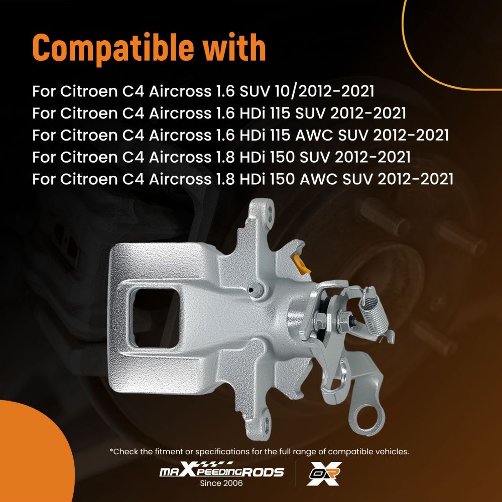 Brake Caliper Rear Left compatible for Citroen C4 Aircross compatible for Mitsubishi ASX compatible for Peugeot 4008 41mm