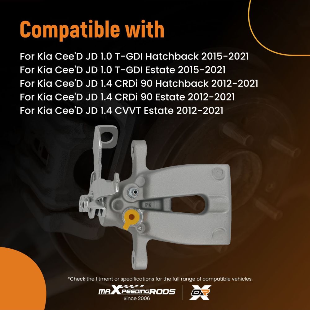 Rear Right Brake Caliper compatible for Kia Ceed Pro Ceed JD 1.0 1.4 1.6 12-On 532132 34mm