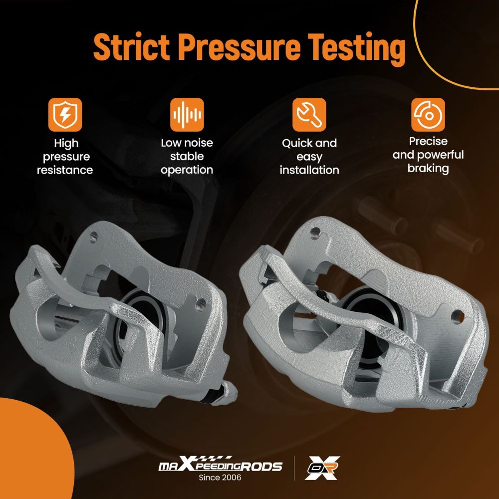 Pair Front Brake Calipers w/Bracket Assembly compatible for Toyota Highlander 2001-2007