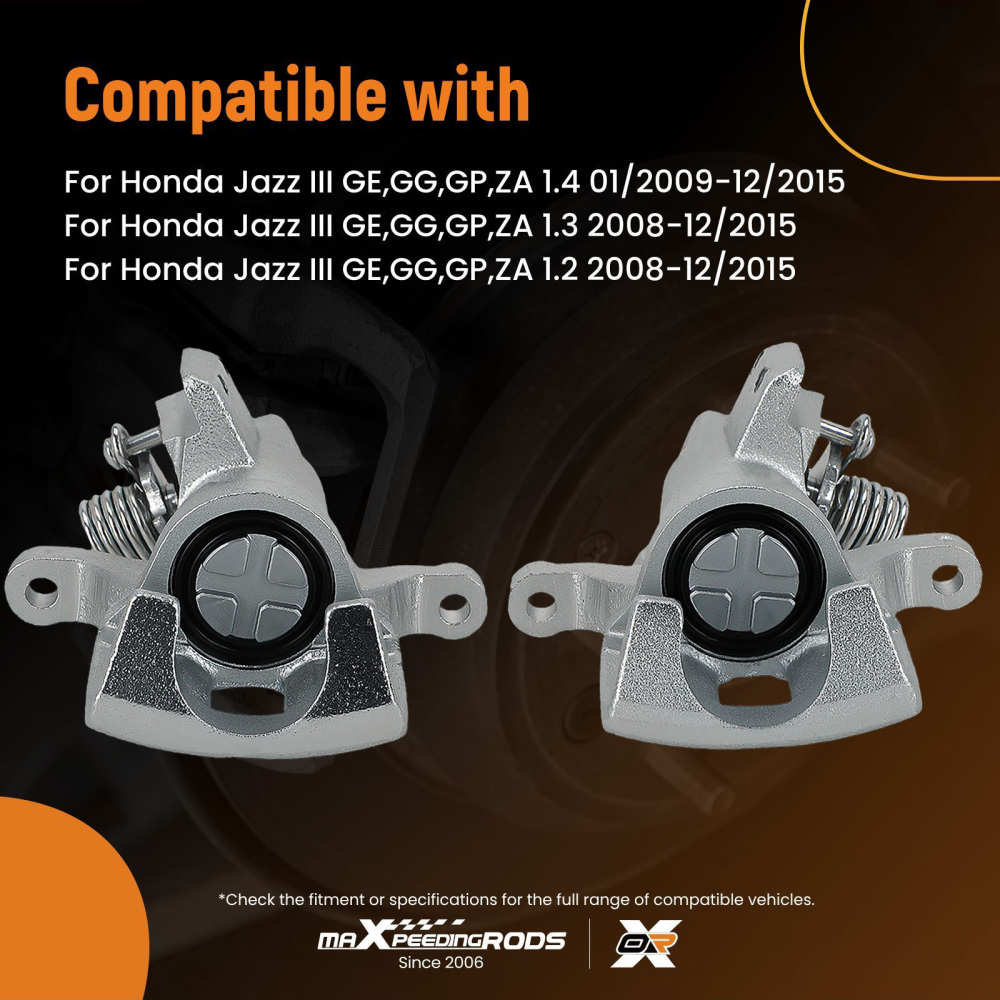 Rear Brake Caliper Left compatible for Honda Jazz MK3 08-15 1.2 1.3 1.4 43019-TAR-G01 239mm